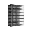 Breebe Pack Of 18 Stackable Shoe Boxes Transparent And Ink Black
