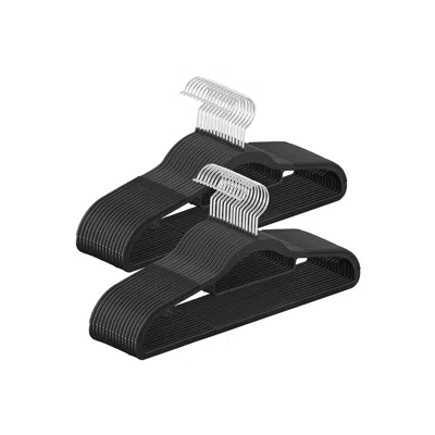 Breebe Pack Of 30 Heavy-duty Plastic Hangers In Black