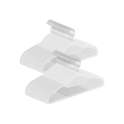 Breebe Pack Of 50 Heavy-duty Plastic Hangers With Non-slip Design In White