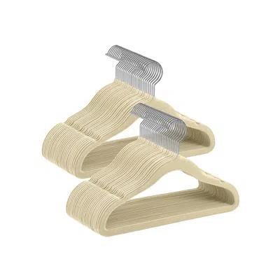 Breebe Pack Of 50 Velvet Baby Hangers Sand Beige