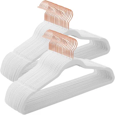 Breebe Pack Of 50 White Non Slip Coat Hangers