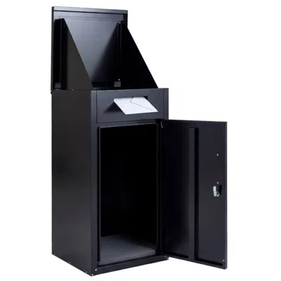 Breebe Package Delivery Box With Anti-theft Board And Lockable Door In Black