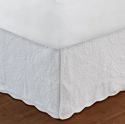 Breebe Paisley Quilted White Bed Skirt 18″ King