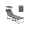 Breebe Patio Lounge Beach Chair With Mattress For Adults In Gray