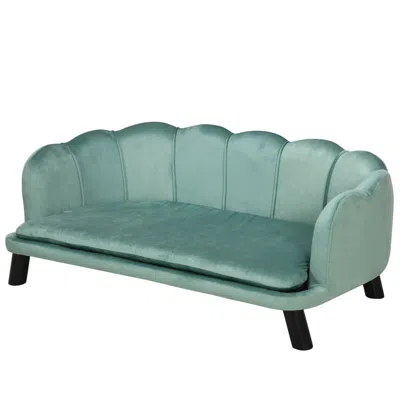 Breebe Pearl Design Pet Sofa Bed For Dogs With Cushion In Green