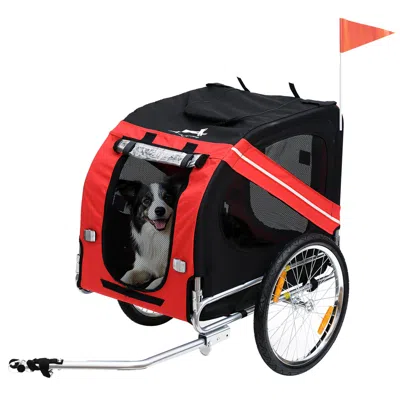 Breebe Pet Bike Trailer With Foldable Frame & Large Wheels In Multi
