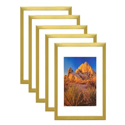 Breebe Picture Frame Pvc Gold 13.4" W X 3.1" D X 19.3" H Wall Mount Display Pack Of 5 In Multi
