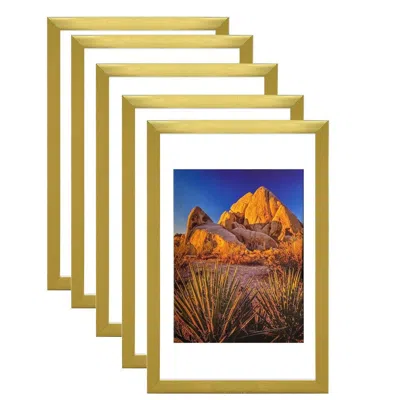 Breebe Picture Frame Pvc Gold 15.4" W X 3.1" D X 21.3" H Wall Mount Display Pack Of 5