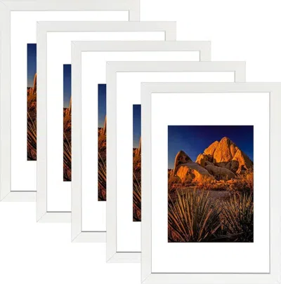 Breebe Picture Frame Pvc White 13.4" W X 3.1" D X 19.3" H Wall Mount Display Pack Of 5