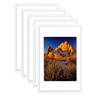 Breebe Picture Frame Pvc White 14.2" W X 3.1" D X 20.3" H Wall Mount Display Pack Of 5 In Brown