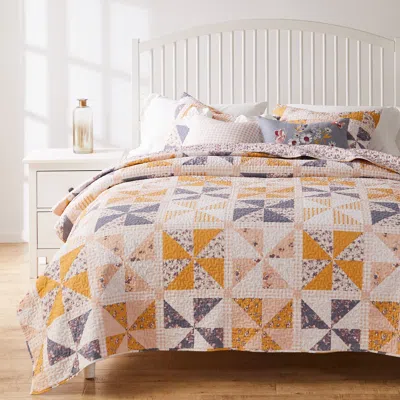 Breebe Pinwheel & Posey Quilt Set 3-piece Full/queen In Multi
