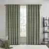 Breebe Plaid Rod Pocket And Back Tab Curtain Panel With Fleece Lining Green 50x84' In Green
