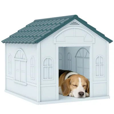 Breebe Plastic Dog House For Small And Medium Dogs With Door In Blue