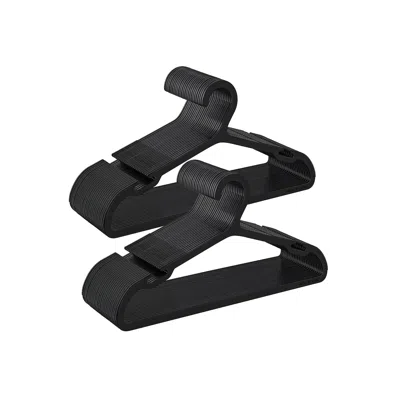 Breebe Plastic Hangers With Wide Shoulder Notches Pack Of 50 In Black