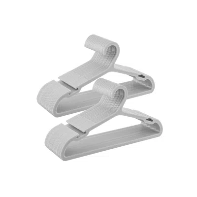 Breebe Plastic Hangers With Wide Shoulder Notches Pack Of 50 In Gray