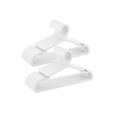 Breebe Plastic Hangers With Wide Shoulder Notches Pack Of 50 In White
