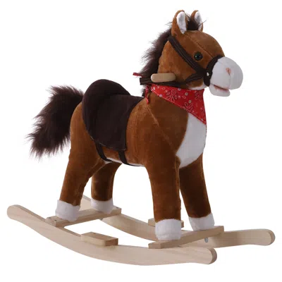Breebe Plush Rocking Horse Ride-on Toy For Toddlers In Brown