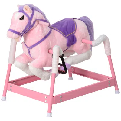 Breebe Plush Spring Rocking Horse For Ages 3-8 In Brown