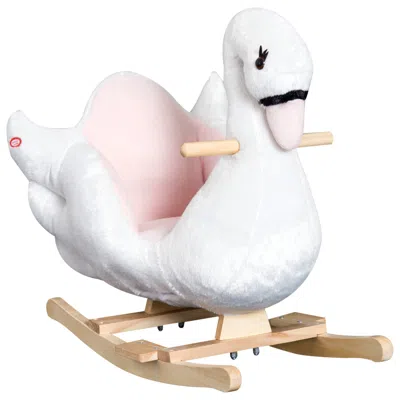 Breebe Plush Swan Rocking Toy With Music For Toddlers In Multi