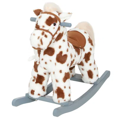 Breebe Plush Toddler Ride-on Pony With Realistic Sound In Brown