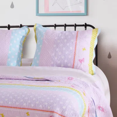 Breebe Polka Dot Stripe Sham Standard In Pink