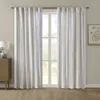 Breebe Poly Printed Curtain Panel With Tufted Stripe And Lining White/brown 50x84' In Neutral