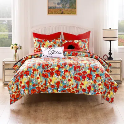 BREEBE POPPIES QUILT SET 3-PIECE KING/CAL KING