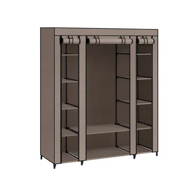 Breebe Portable Closet With 12 Compartment Taupe