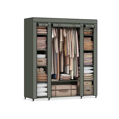 Breebe Portable Closet With 12 Compartments Sage Green
