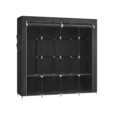 Breebe Portable Closet With 4 Hanging Rods And Shelves In Black