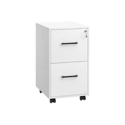 Breebe Pre-assembled Except Wheels And Handles, Office Filing Cabinet With Lock In White
