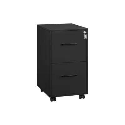 Breebe Pre-assembled Except Wheels And Handles, Office Filing Cabinet With Lock In Black