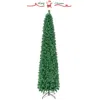 Breebe Pre-lit Christmas Pencil Tree With Colorful Fiber Optics In Green