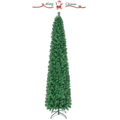 BREEBE PRE-LIT CHRISTMAS PENCIL TREE WITH COLORFUL FIBER OPTICS