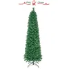 Breebe Pre-lit Christmas Pencil Tree With Colorful Fiber Optics