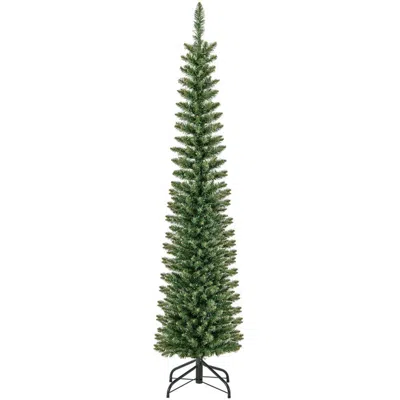 BREEBE PRE-LIT PENCIL ARTIFICIAL CHRISTMAS TREE WITH WARM WHITE LED LIGHTS-6 FT