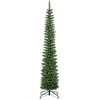 Breebe Pre-lit Pencil Artificial Christmas Tree With Warm White Led Lights-7 Ft In Green