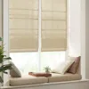Breebe Printed Faux Silk Room Darkening Cordless Roman Shade In Neutral