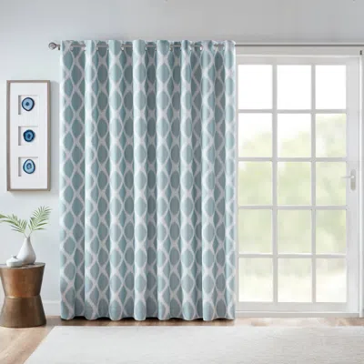 Breebe Printed Ikat Blackout Patio Curtain(only 1 Pc Panel) In Blue