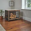 Breebe Pull-out Tray Dog Crate Featuring Dual Lockable Doors In Gray