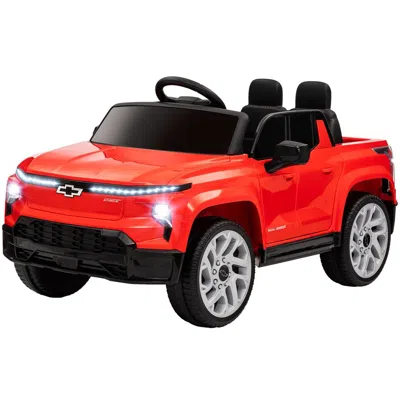 Breebe Qaba 12v Kids Electric Car, Chevrolet Silverado Ev Rst Licensed Ride On Car With Parent Remote Contr In Red