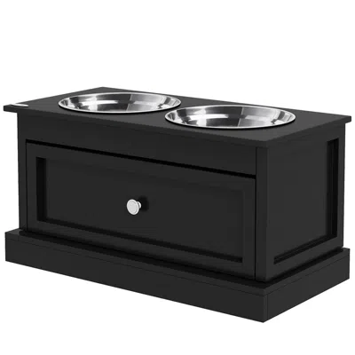 Breebe Raised Dog Bowl Stand With Storage Drawer And 11l Food Container In Orange