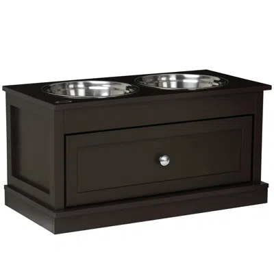 Breebe Raised Dog Bowl Stand With Storage Drawer And 11l Food Container In Multi