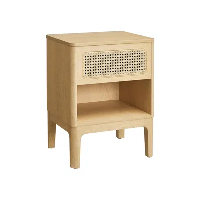Breebe Rattan Nightstand With Drawer