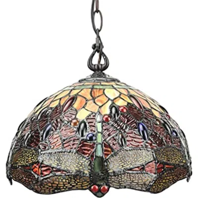 Breebe Red And White Unique Statement Two Light Glass Dimmable Chandelier With Red And White Shades In Multi