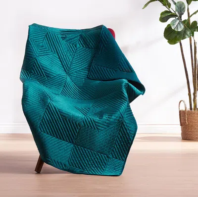 Breebe Riviera Velvet Teal Accessory Throw
