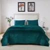 Breebe Riviera Velvet Teal Quilt Set 3-piece Full/queen In Green