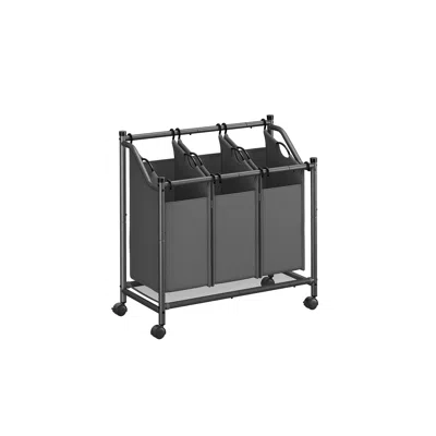 Breebe Rolling Laundry Basket With 3 Removable Bags In Gray