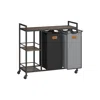 Breebe Rolling Laundry Hamper With 2 Compartments, 26.4 Gal. (100 L) In Gray