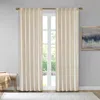 Breebe Room Darkening Metallic Printed Poly Velvet Rod Pocket/back Tab Window Panel Pair Ivory 37x63' In Neutral